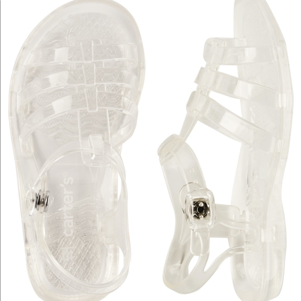 Carter's Fisherman Style Transparent Jelly Open Toe Strappy Sandals Snap Closure